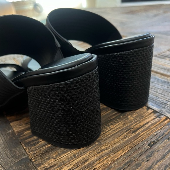 NWOT Caslon Lamia Leather Open Toe Block Heel Sandals – Black - 9 - Picture 8 of 8